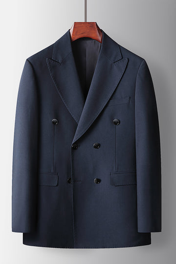 Men's Navy Peak Lapel 2 Pieces Formal Suits